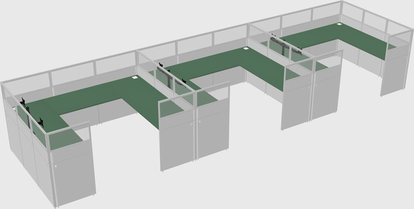 U-shaped cubicle