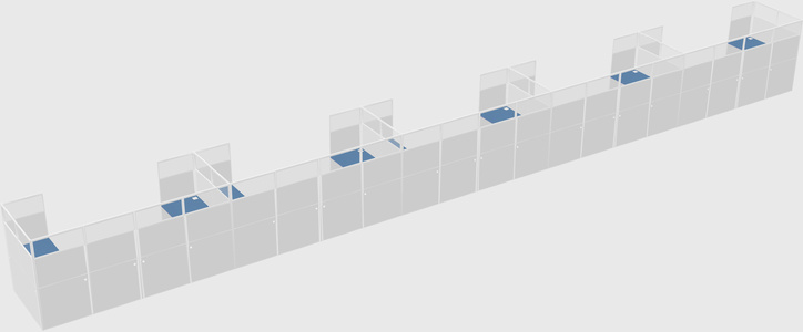 U-shaped cubicle