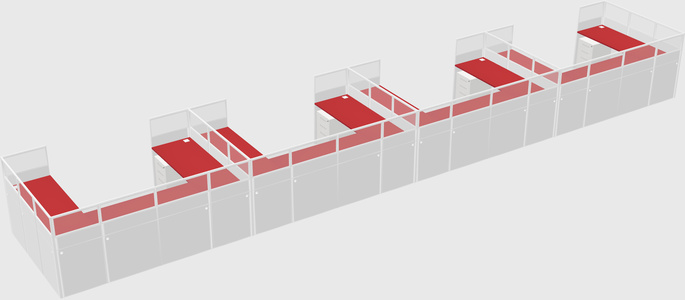 U-shaped cubicle