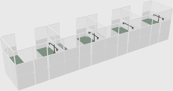 U-shaped cubicle