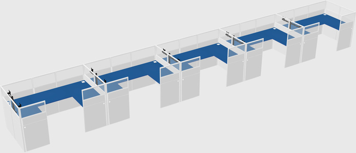 U-shaped cubicle