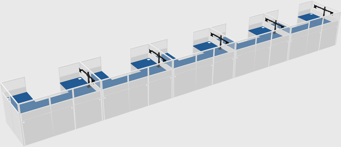 U-shaped cubicle