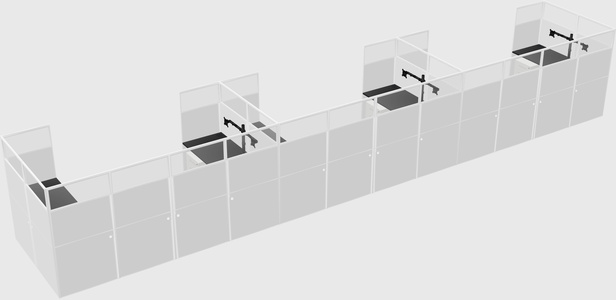U-shaped cubicle