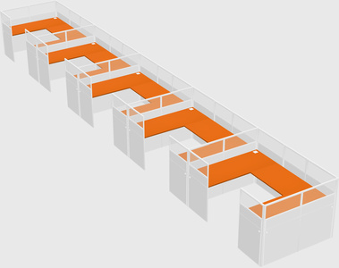 U-shaped cubicle