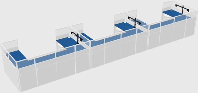 U-shaped cubicle