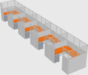 U-shaped cubicle