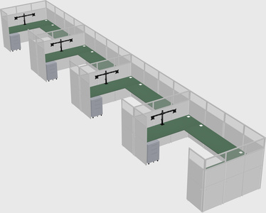 U-shaped cubicle