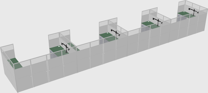 U-shaped cubicle