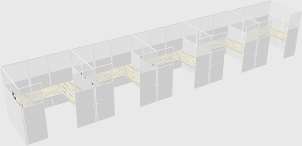 U-shaped cubicle