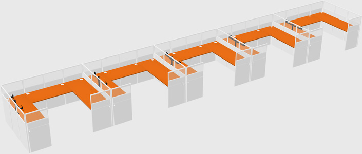 U-shaped cubicle
