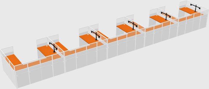 U-shaped cubicle