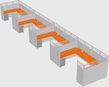 U-shaped cubicle