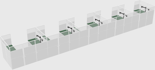 U-shaped cubicle