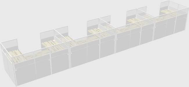 U-shaped cubicle