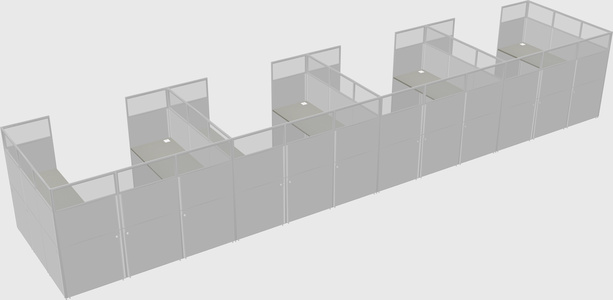 U-shaped cubicle