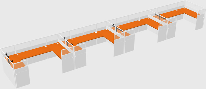U-shaped cubicle
