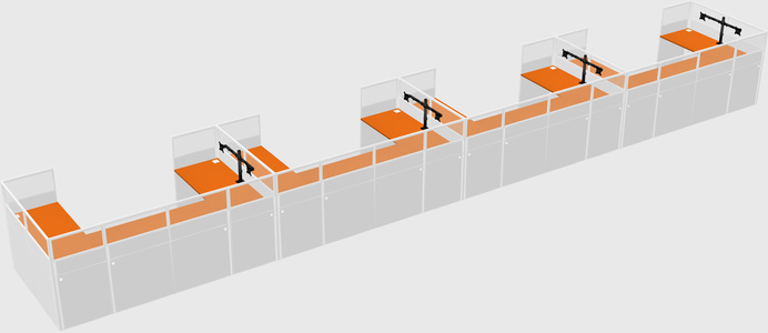U-shaped cubicle