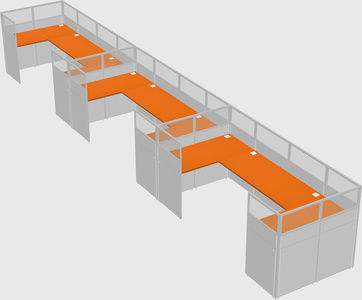 U-shaped cubicle