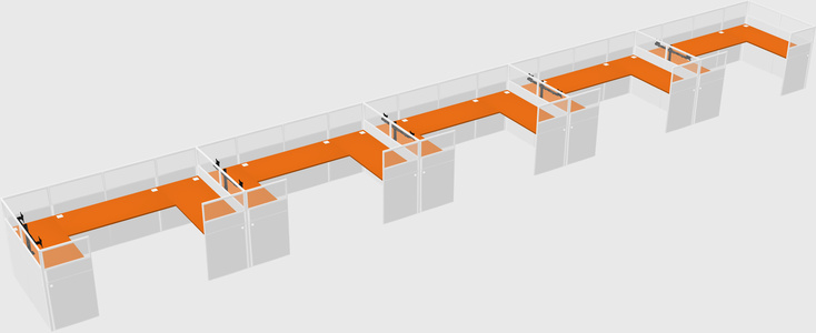 U-shaped cubicle
