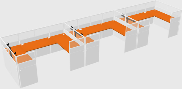 U-shaped cubicle