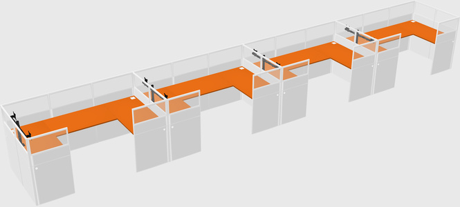 U-shaped cubicle