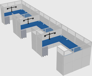 U-shaped cubicle