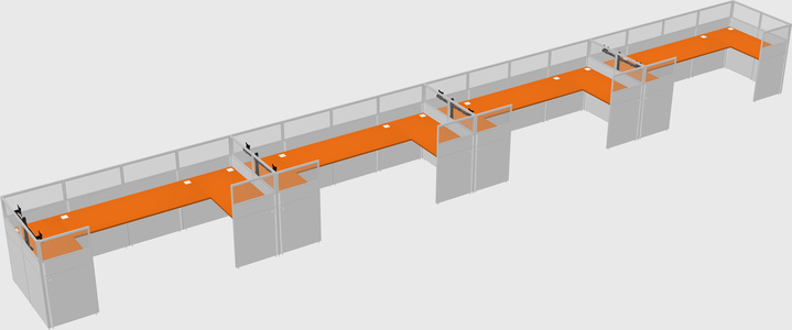 U-shaped cubicle