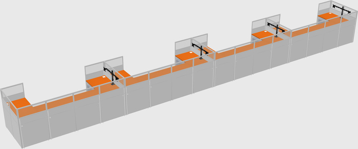 U-shaped cubicle