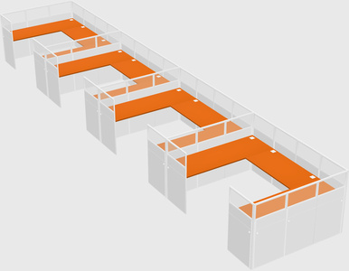 U-shaped cubicle