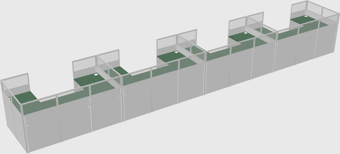 U-shaped cubicle