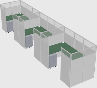 U-shaped cubicle