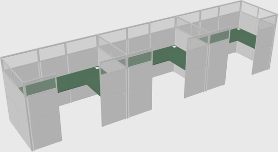 U-shaped cubicle