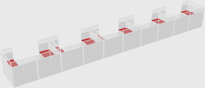U-shaped cubicle
