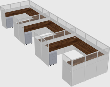 U-shaped cubicle