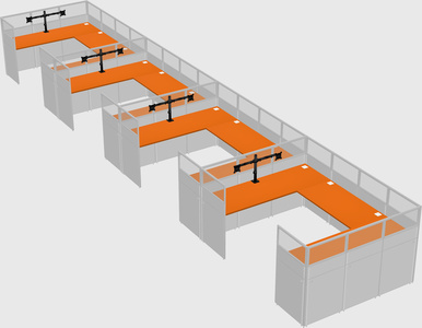 U-shaped cubicle