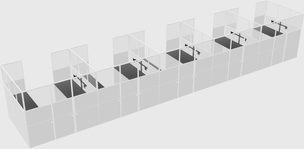 U-shaped cubicle