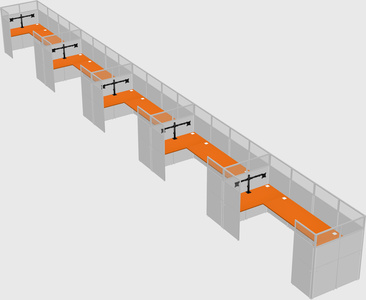U-shaped cubicle