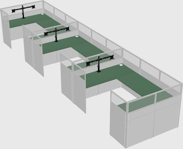 U-shaped cubicle