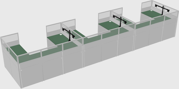 U-shaped cubicle