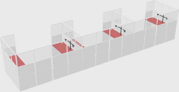 U-shaped cubicle