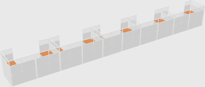 U-shaped cubicle