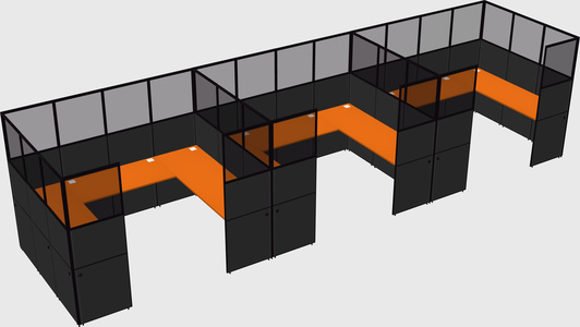 U-shaped cubicle