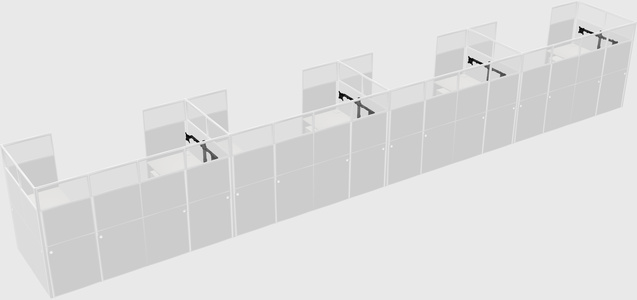U-shaped cubicle