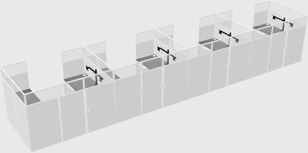 U-shaped cubicle