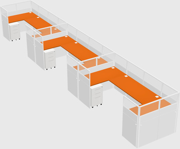 U-shaped cubicle