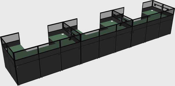 U-shaped cubicle