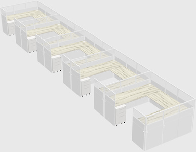 U-shaped cubicle