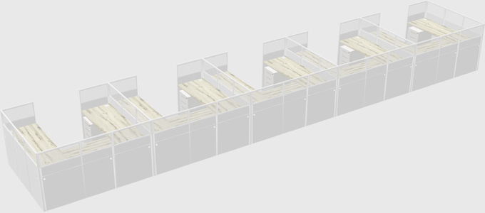 U-shaped cubicle