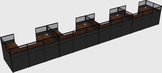 U-shaped cubicle