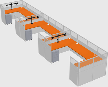 U-shaped cubicle
